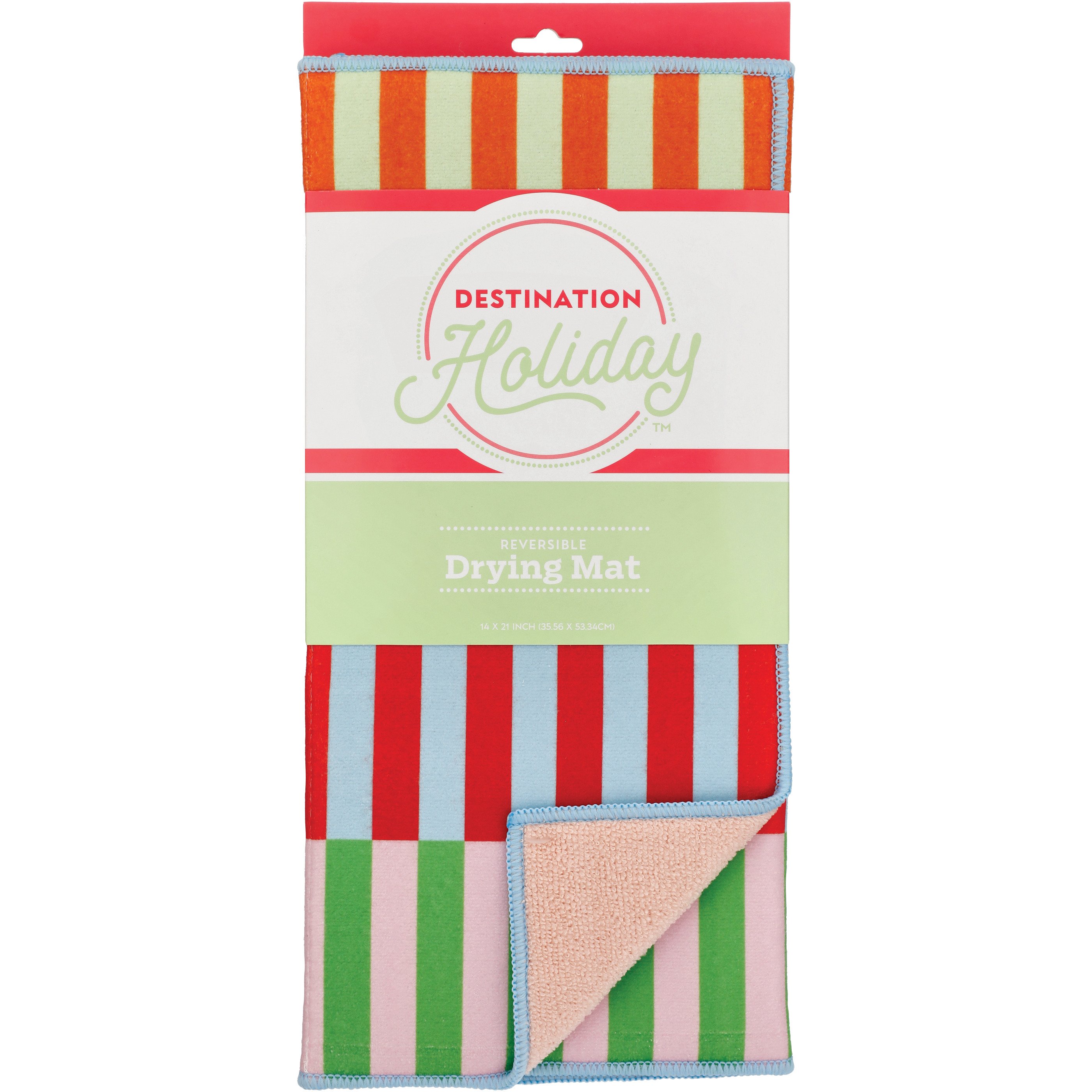 Destination Holiday Cabana Stripes Reversible Summer Drying Mat Shop