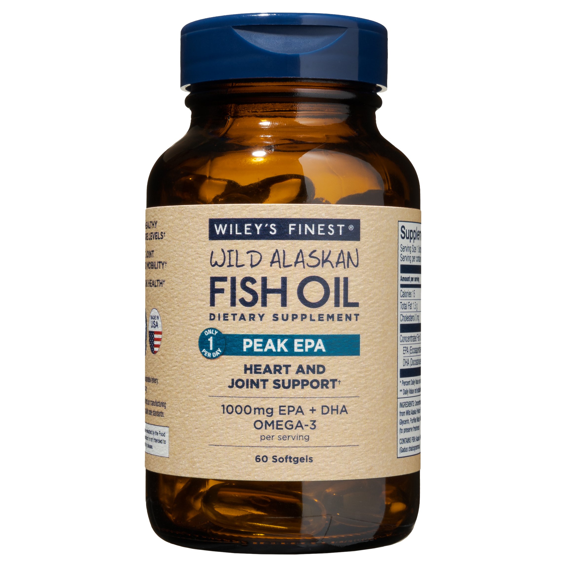 Wiley's Finest Wild Alaskan Fish Oil Peak EPA Softgels, 60 ct