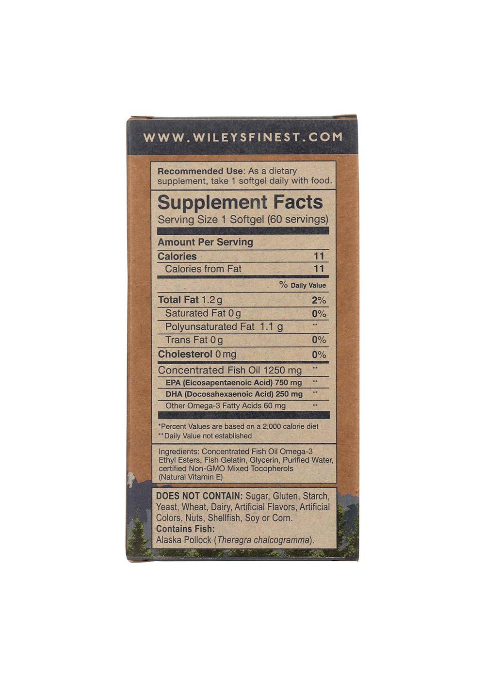 Wiley's Finest Wild Alaskan Fish Oil Softgels; image 3 of 3