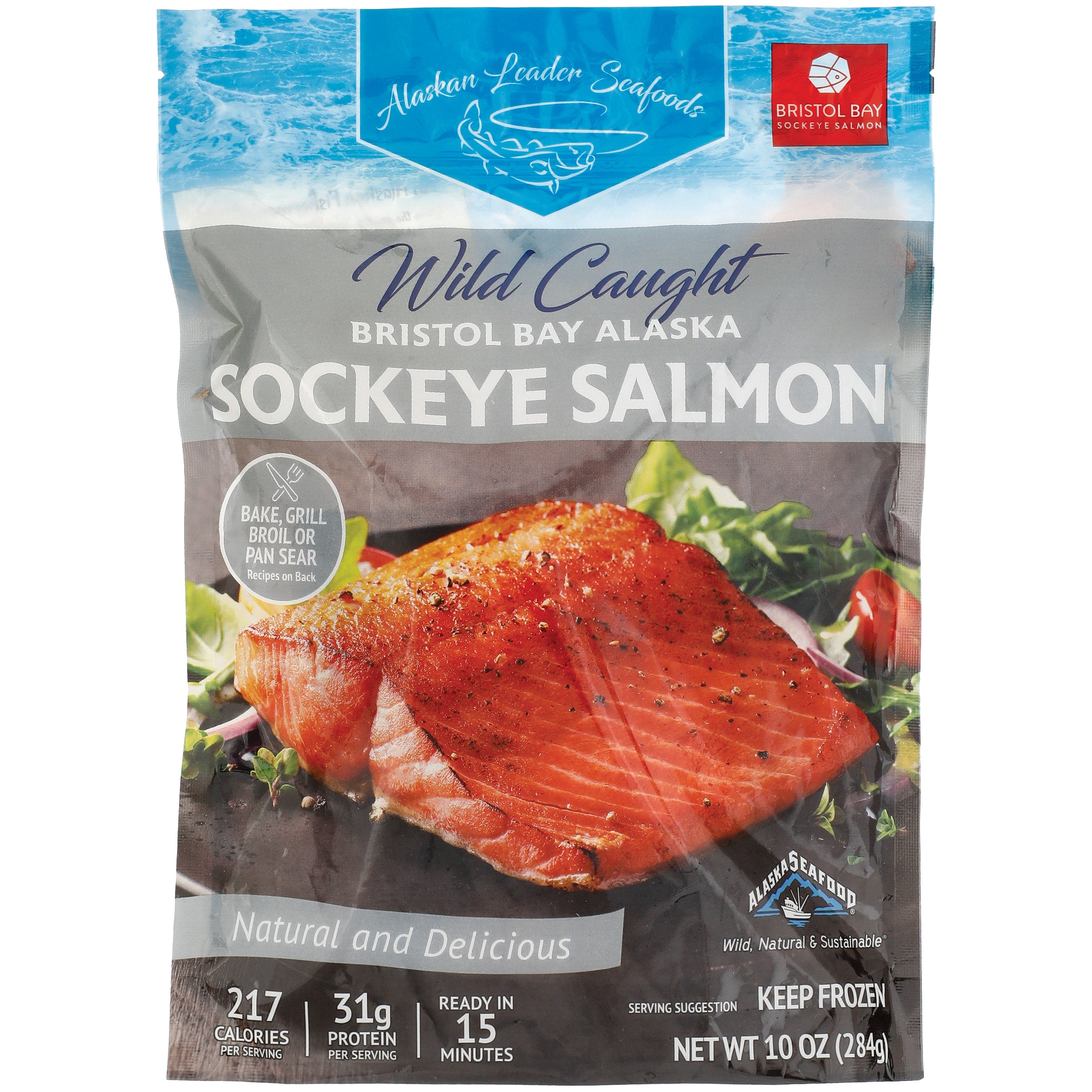 GreenWise Wild Caught Sockeye Salmon Fillets 12 oz BAG