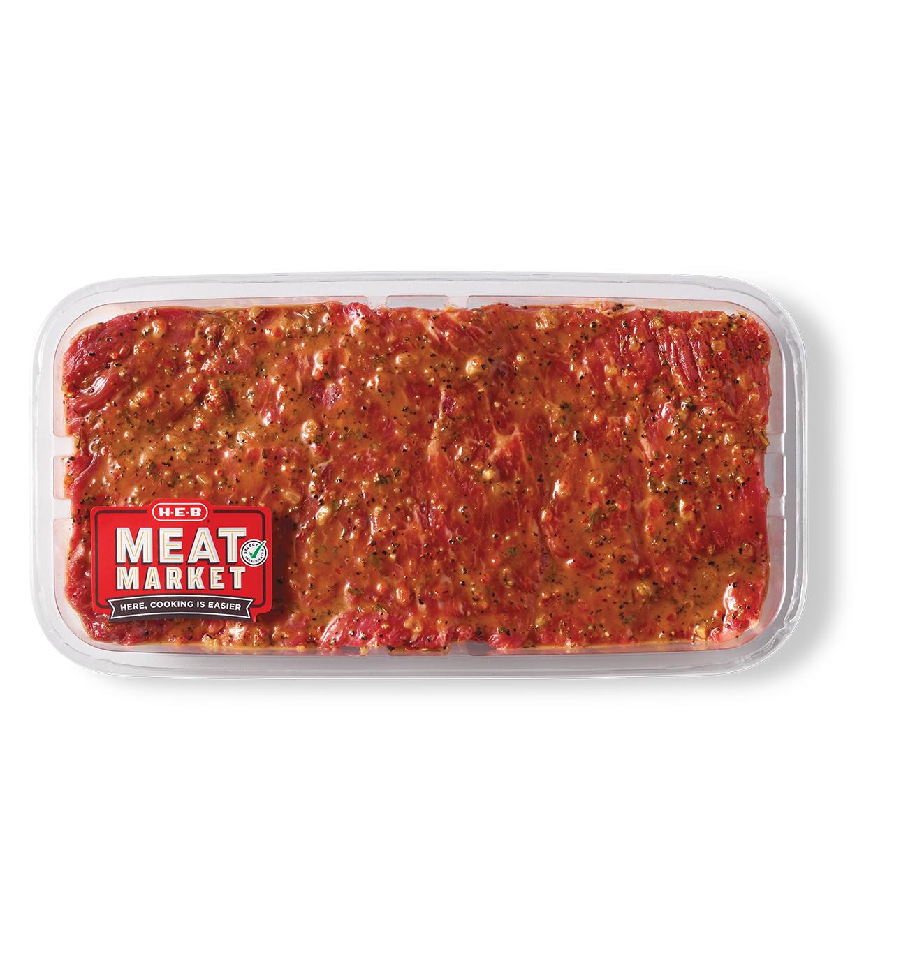 HEB Meat Market Marinated Butterflied Beef Sirloin Fajitas