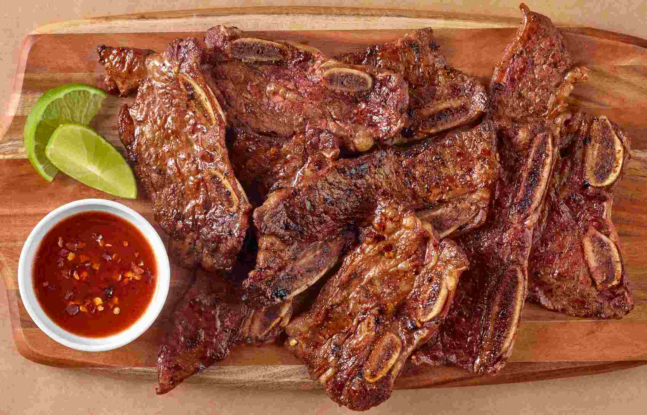 H-E-B Meat Market Marinated Beef Flanken Ribs - Chile Lime; image 2 of 3