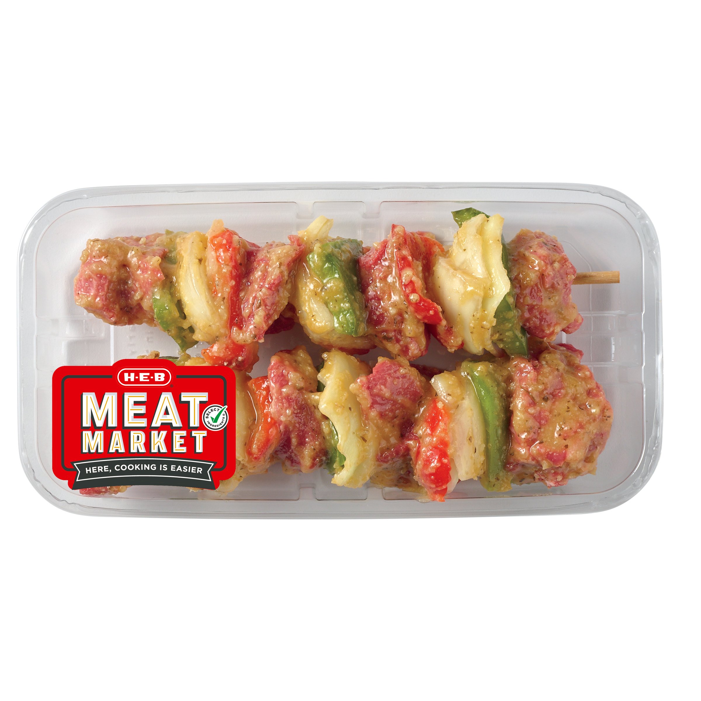 H-E-B Meat Market Marinated Beef Sirloin Kabobs - Garlic Parmesan ...