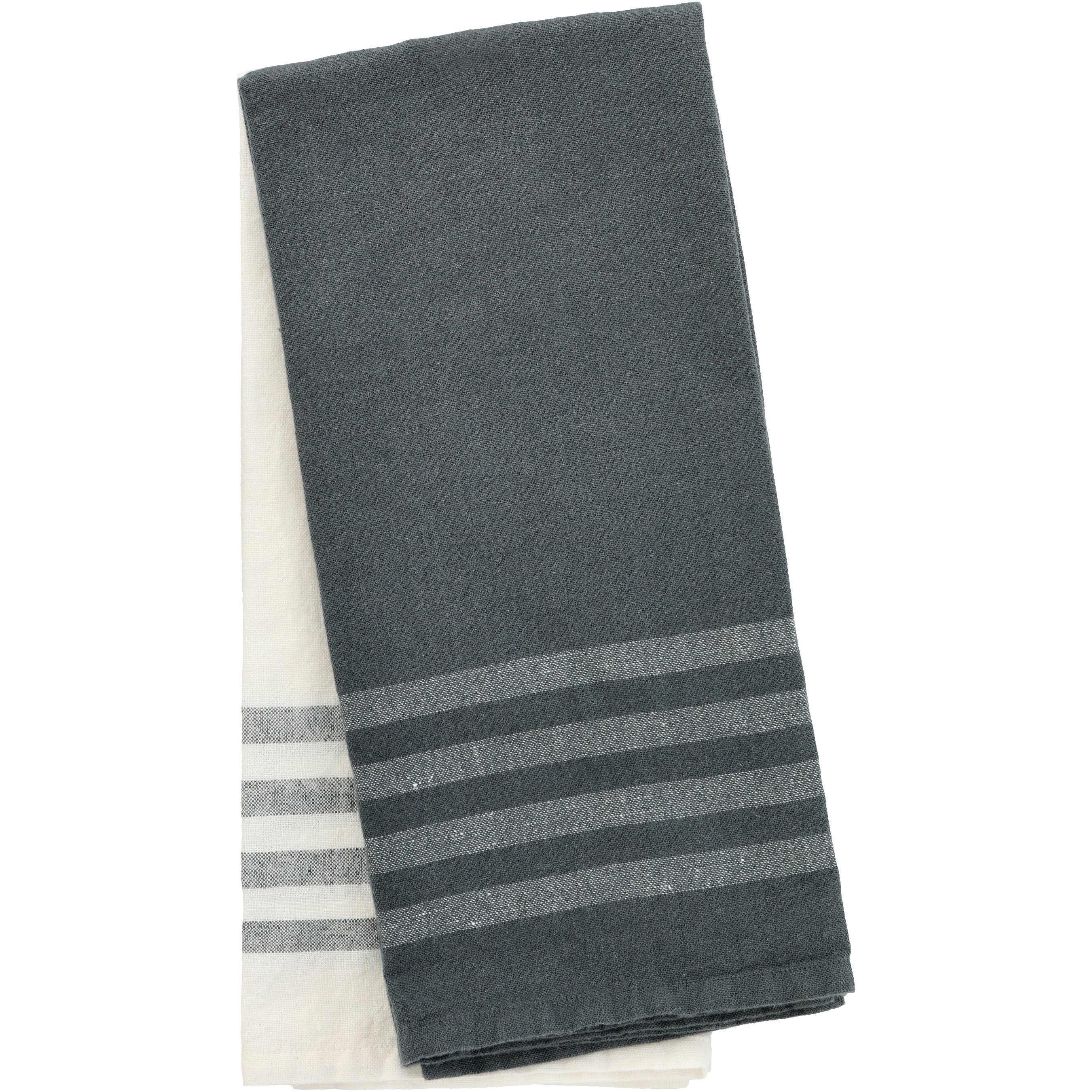 Haven + Key Striped Cotton Kitchen Towels Storm, 2 Pk Shop Kitchen
