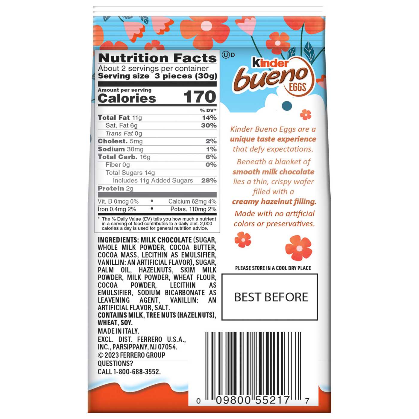 Calories in Kinder Bueno and Nutrition Facts