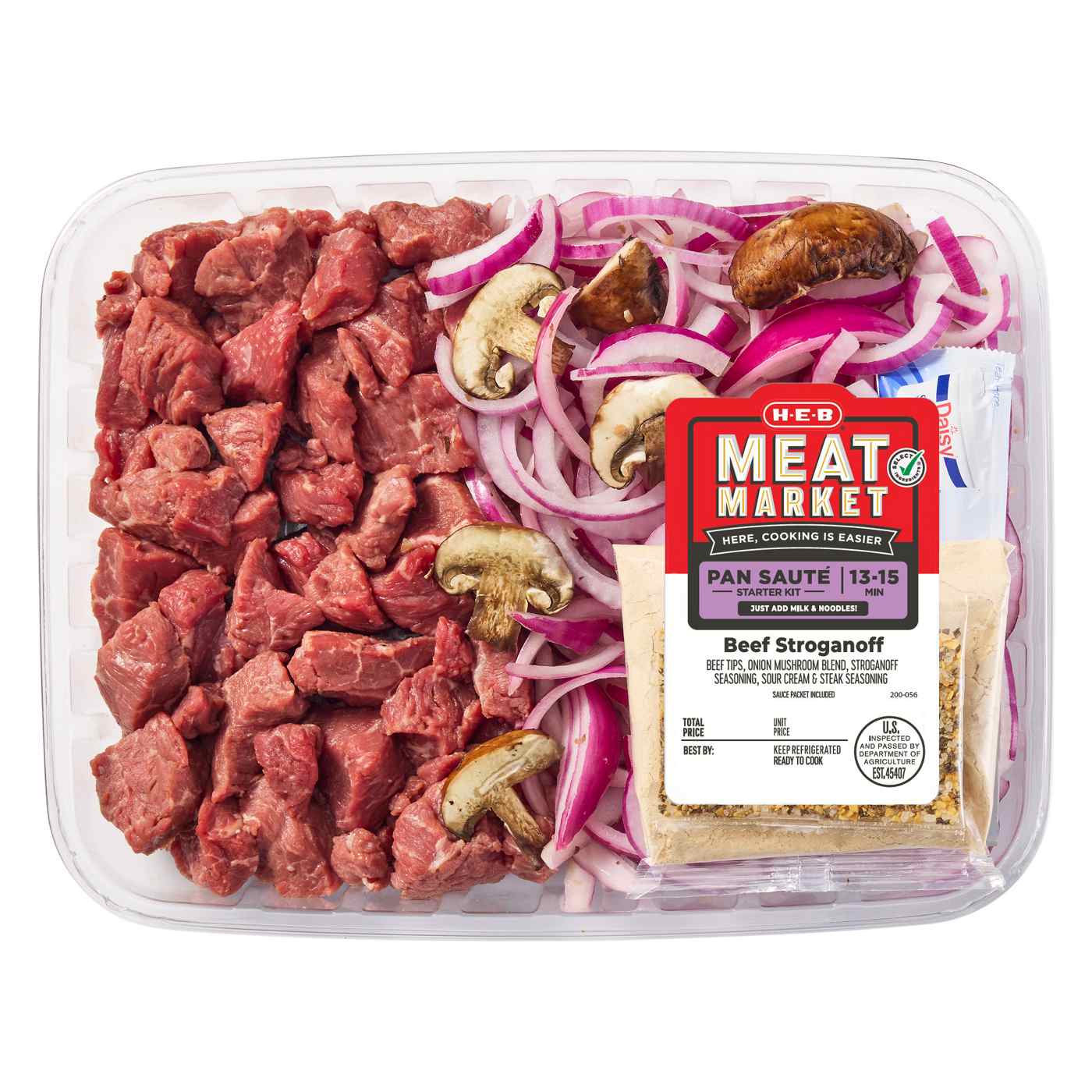 H-E-B Meat Market Pan Sauté Kit - Beef Stroganoff; image 1 of 2