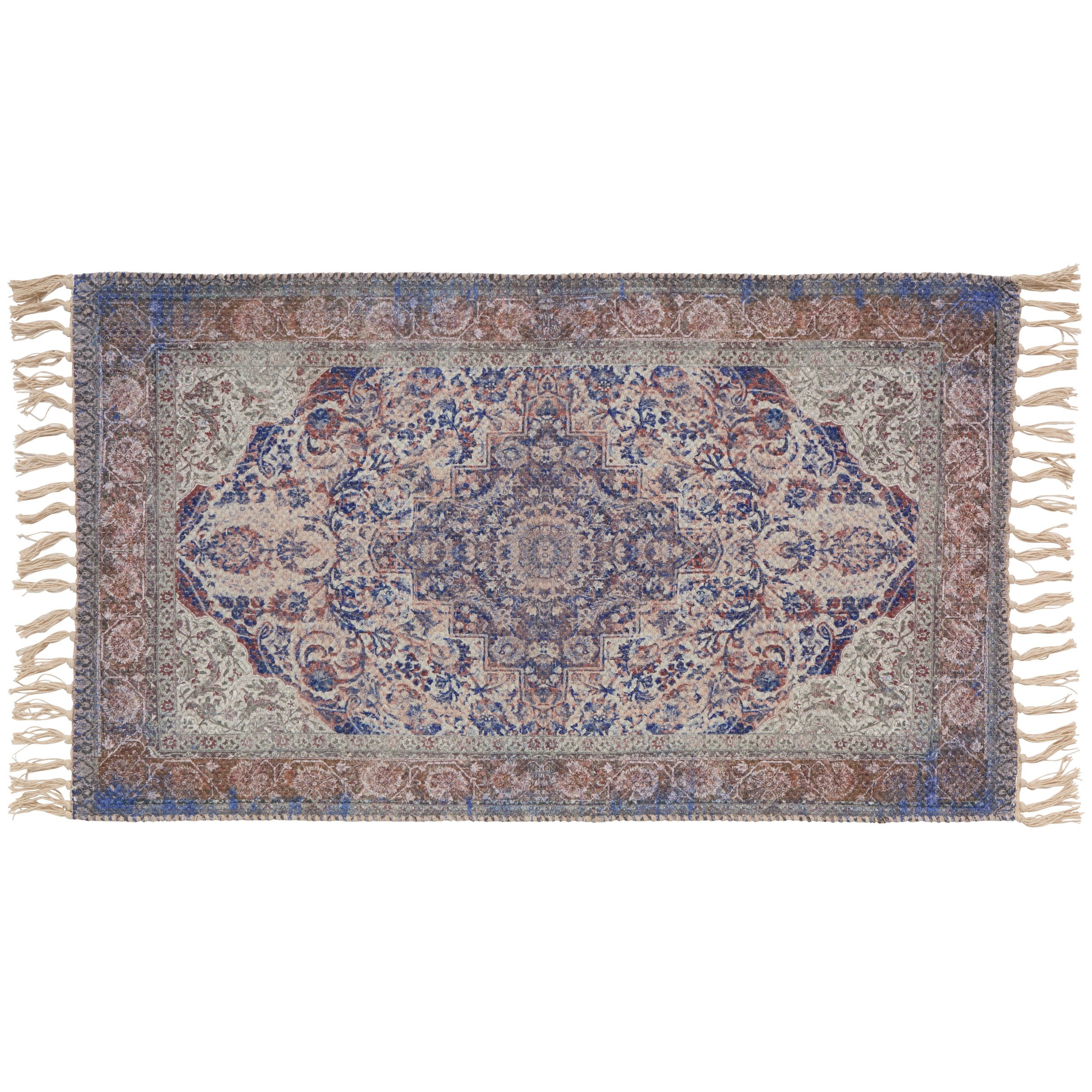 Haven + Key Medallion Scatter Rug - Blue & Taupe - Shop Rugs & Mats At ...