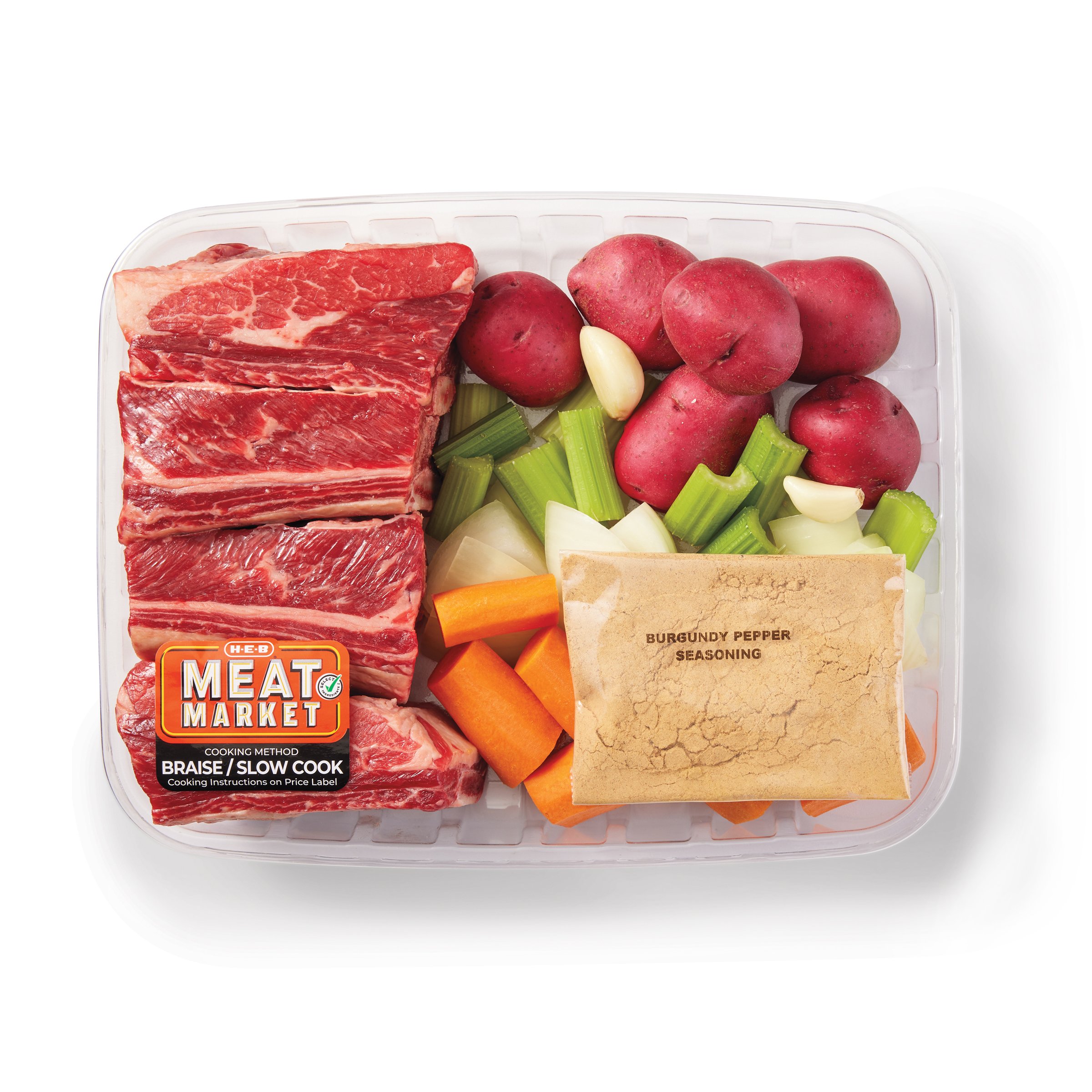 H-E-B Meat Market Braise Kit - Burgundy Short Ribs - Shop Beef At H-E-B