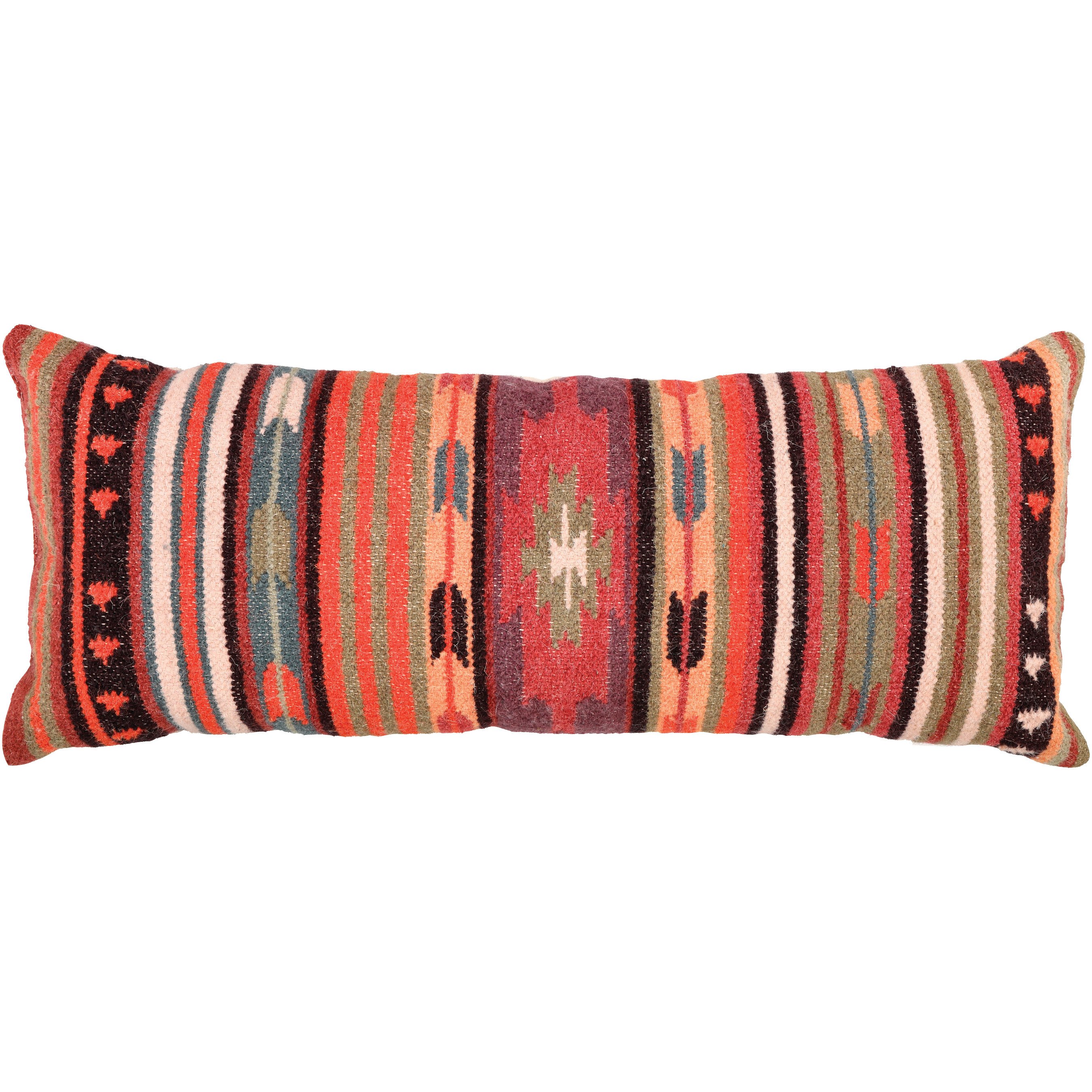 Haven + Key Aztec Vertical Striped Wool Lumbar Throw Pillow Shop
