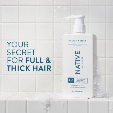 Native Full & Thick 2 in 1 Shampoo & Conditioner - Sea Salt & Cedar