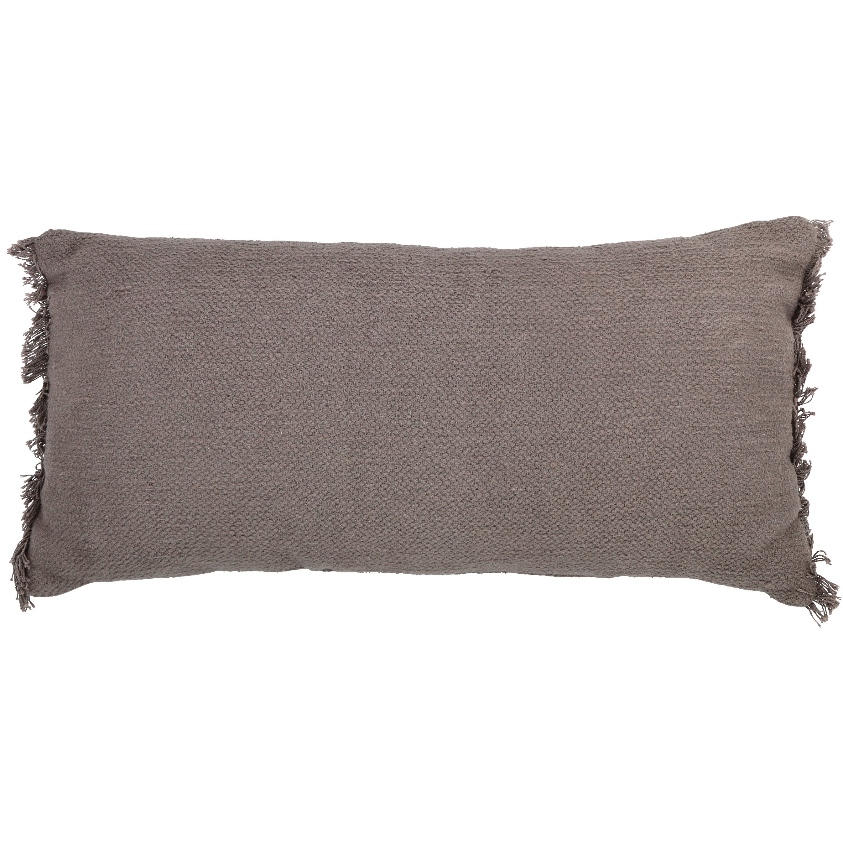 Haven + Key Textured & Fringed Lumbar Throw Pillow - Gray - Shop Pillows at  H-E-B