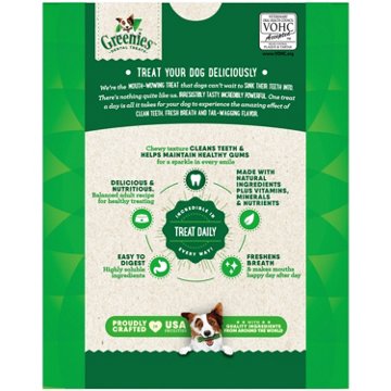 Greenies Original Petite Natural Dog Dental Care Chews Dog Treats, 45 ct