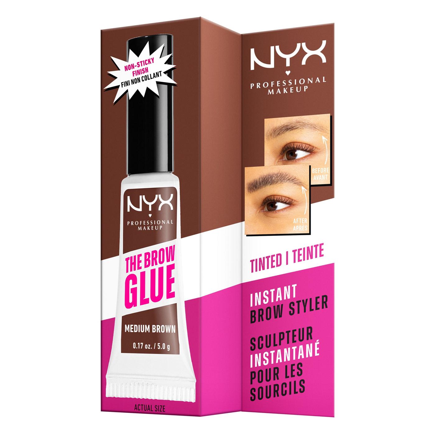 NYX The Brow Glue Instant Brow Styler - Medium Brown; image 2 of 5