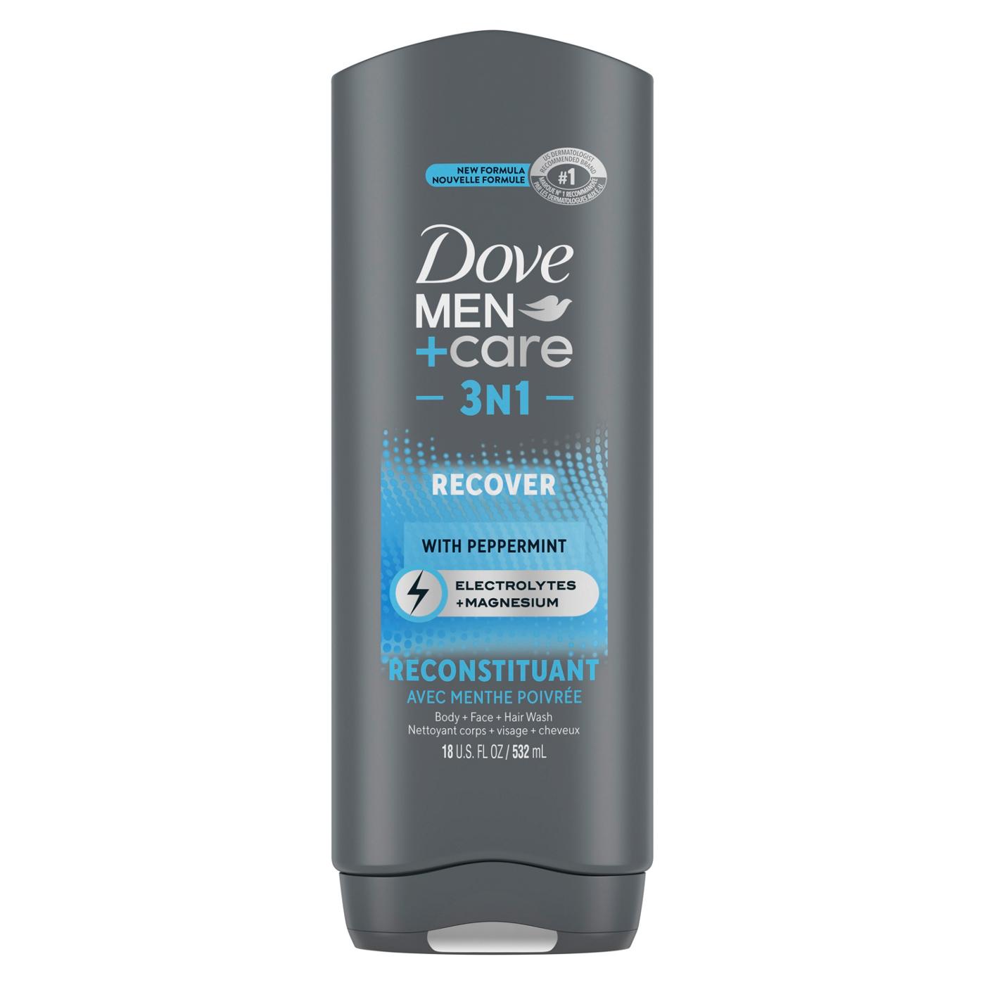 Dove Men+Care Recover 3 in 1 Wash with Peppermint; image 1 of 3