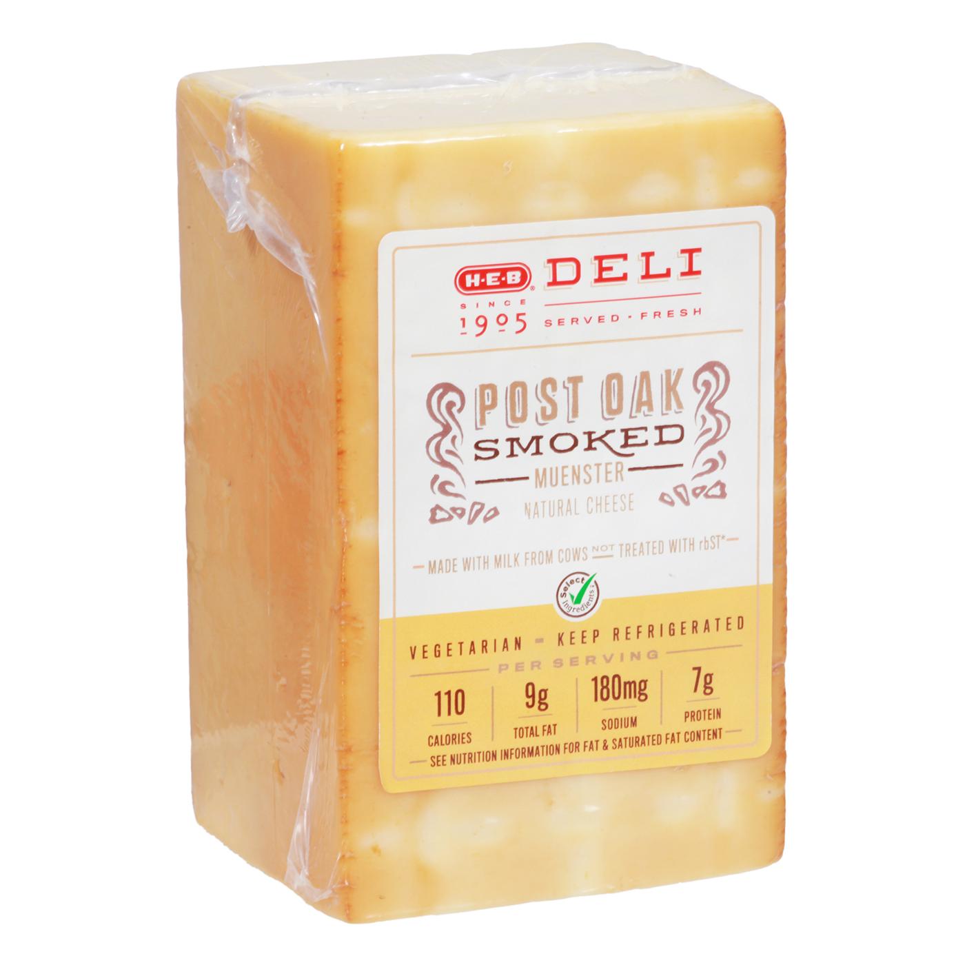 H-E-B Deli Sliced Post Oak Smoked Muenster Cheese; image 2 of 2