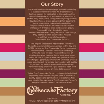 The Cheesecake Factory Grand Cheesecake Selection, 7"