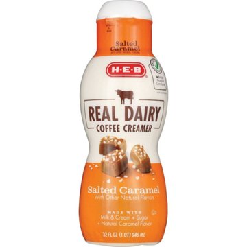 H-E-B Real Dairy Liquid Coffee Creamer - Salted Caramel, 32 oz