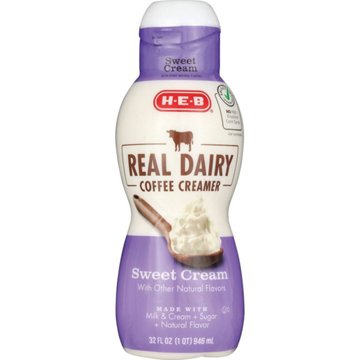 H-E-B Real Dairy Liquid Coffee Creamer - Sweet Cream, 32 oz