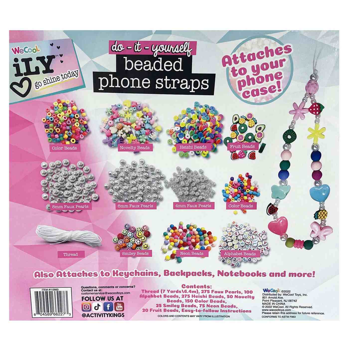 iLY DIY Beaded Phone Straps Activity Set; image 2 of 3