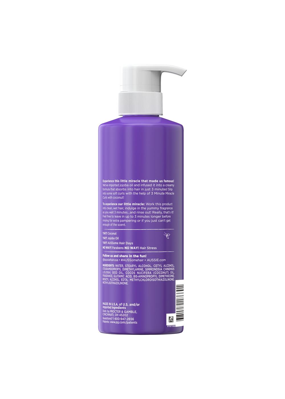 Aussie Miracle Curls 3 Minute Miracle Deep Conditioner Coconut Shop