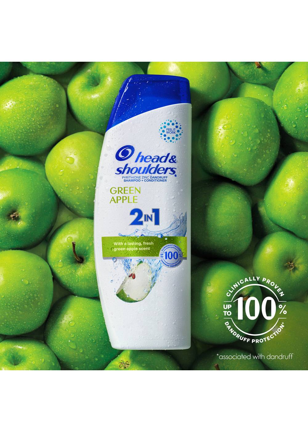Head & Shoulders 2 in 1 Dandruff Shampoo + Conditioner - Green Apple; image 7 of 11