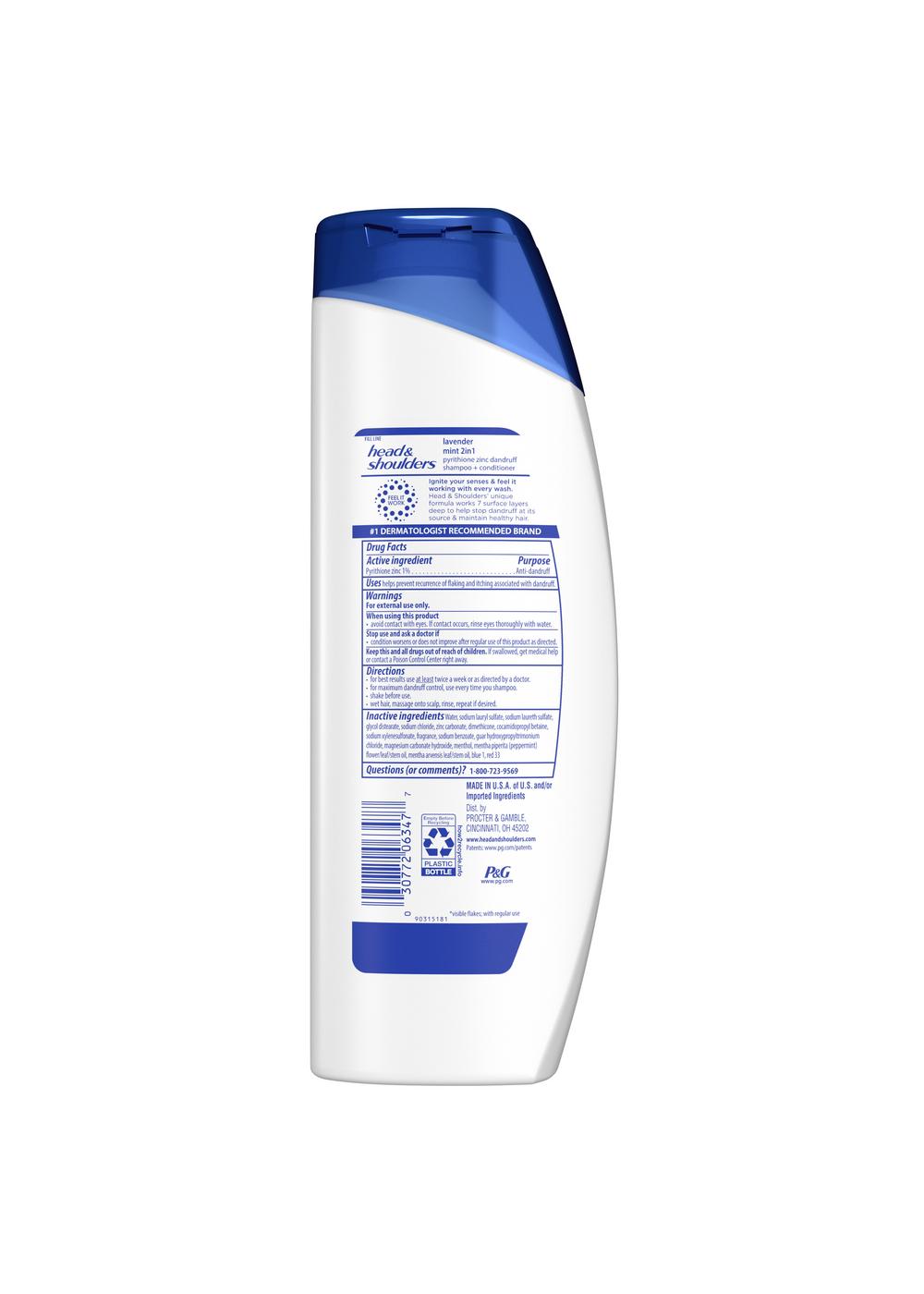 Head & Shoulders Men 2 in 1 Dandruff Shampoo + Conditioner - Lavender Mint; image 4 of 11