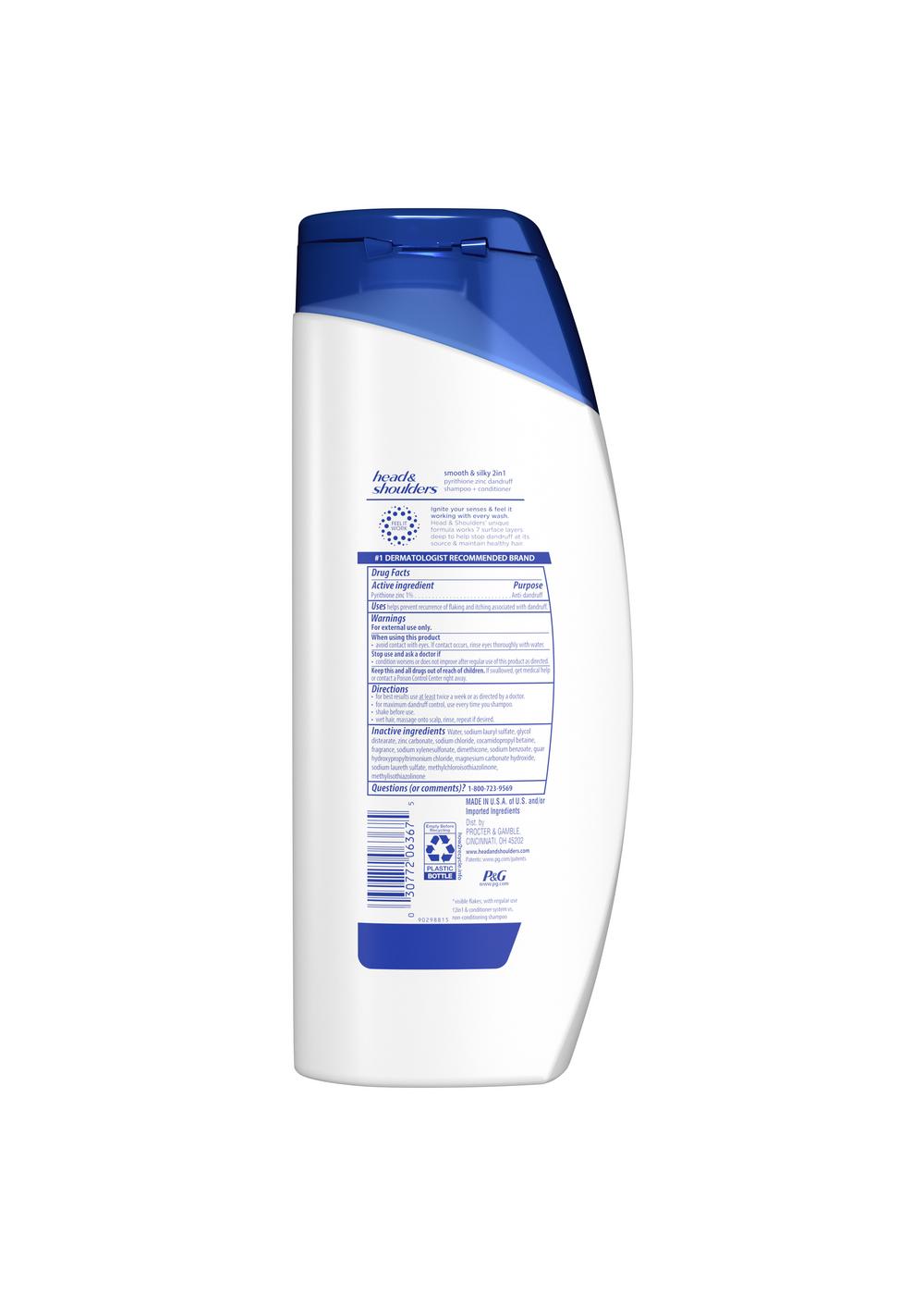 Head & Shoulders 2 in 1 Dandruff Shampoo + Conditioner - Smooth & Silky; image 2 of 11