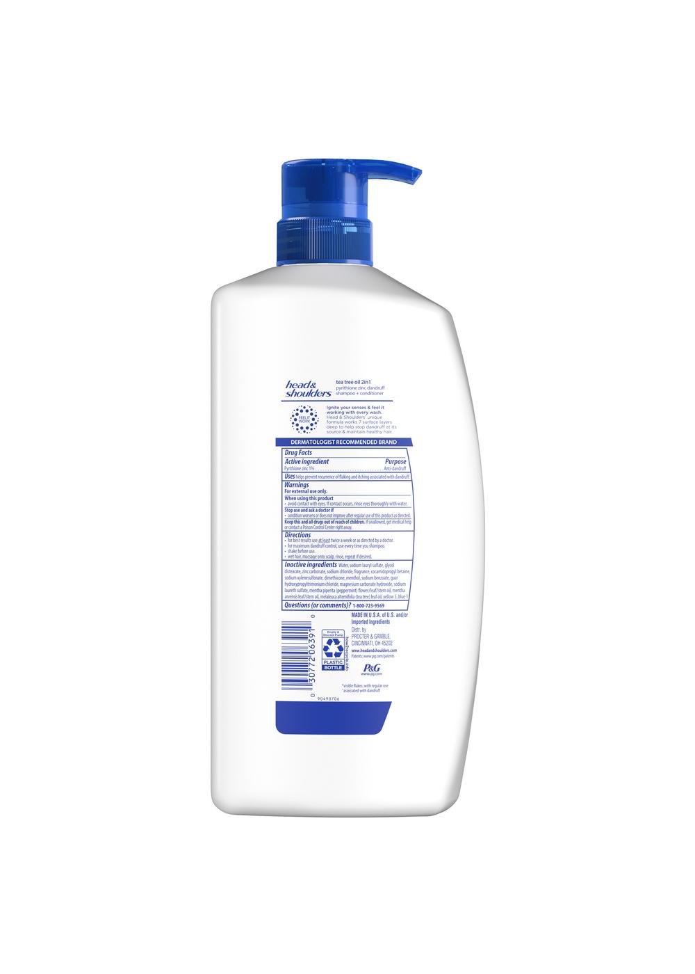 Head & Shoulders 2 in 1 Dandruff Shampoo + Conditioner - Tea Tree Oil; image 2 of 11