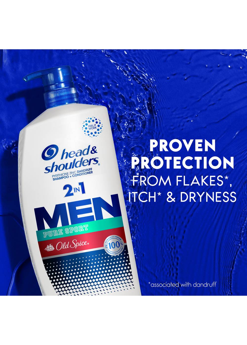 Head & Shoulders Old Spice Men 2 in 1 Dandruff Shampoo + Conditioner - Pure Sport; image 11 of 11