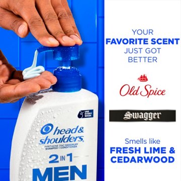 Head & Shoulders Men's 2 in 1 Dandruff Shampoo & Conditioner, Anti-Dandruff Treatment, Old Spice Swagger