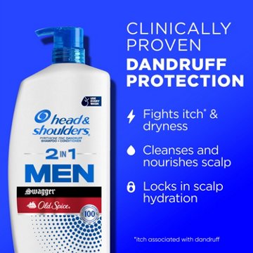 Head & Shoulders Men's 2 in 1 Dandruff Shampoo & Conditioner, Anti-Dandruff Treatment, Old Spice Swagger