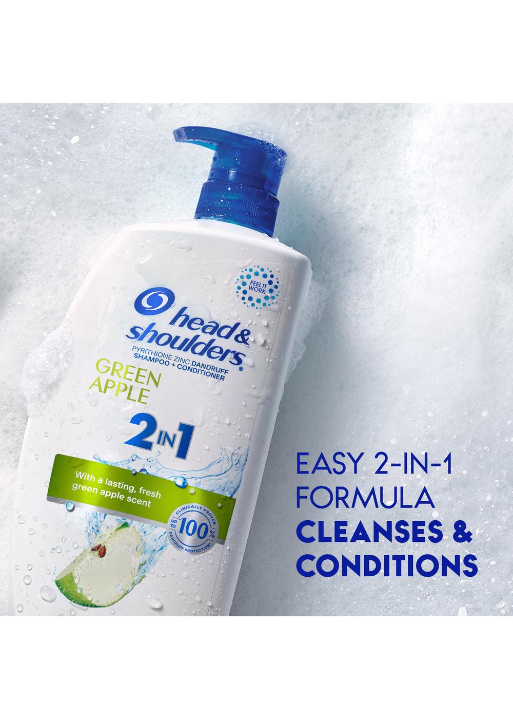 Head & Shoulders 2 in 1 Dandruff Shampoo + Conditioner - Green Apple; image 7 of 11