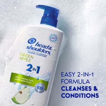 Head & Shoulders 2 in 1 Dandruff Shampoo + Conditioner - Green Apple, 28.2 oz