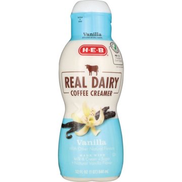 H-E-B Real Dairy Liquid Coffee Creamer - Vanilla, 32 oz