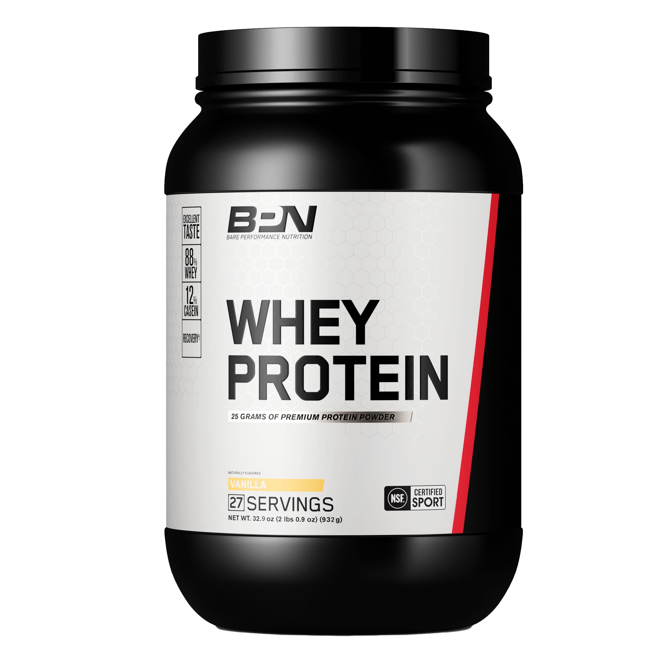 Bare Performance Nutrition Whey 25g Protein Powder - Vanilla, 32.9 oz