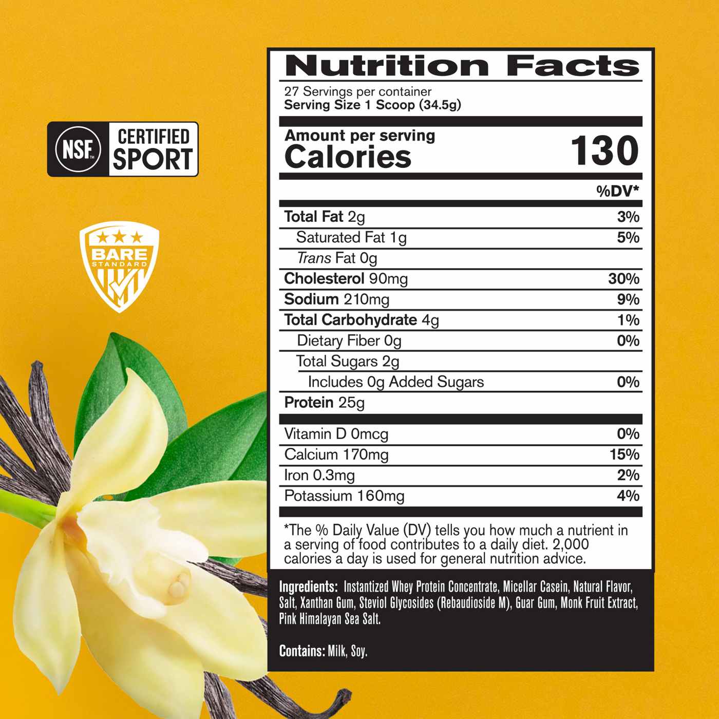 Bare Performance Nutrition Whey 25g Protein Powder - Vanilla; image 2 of 2