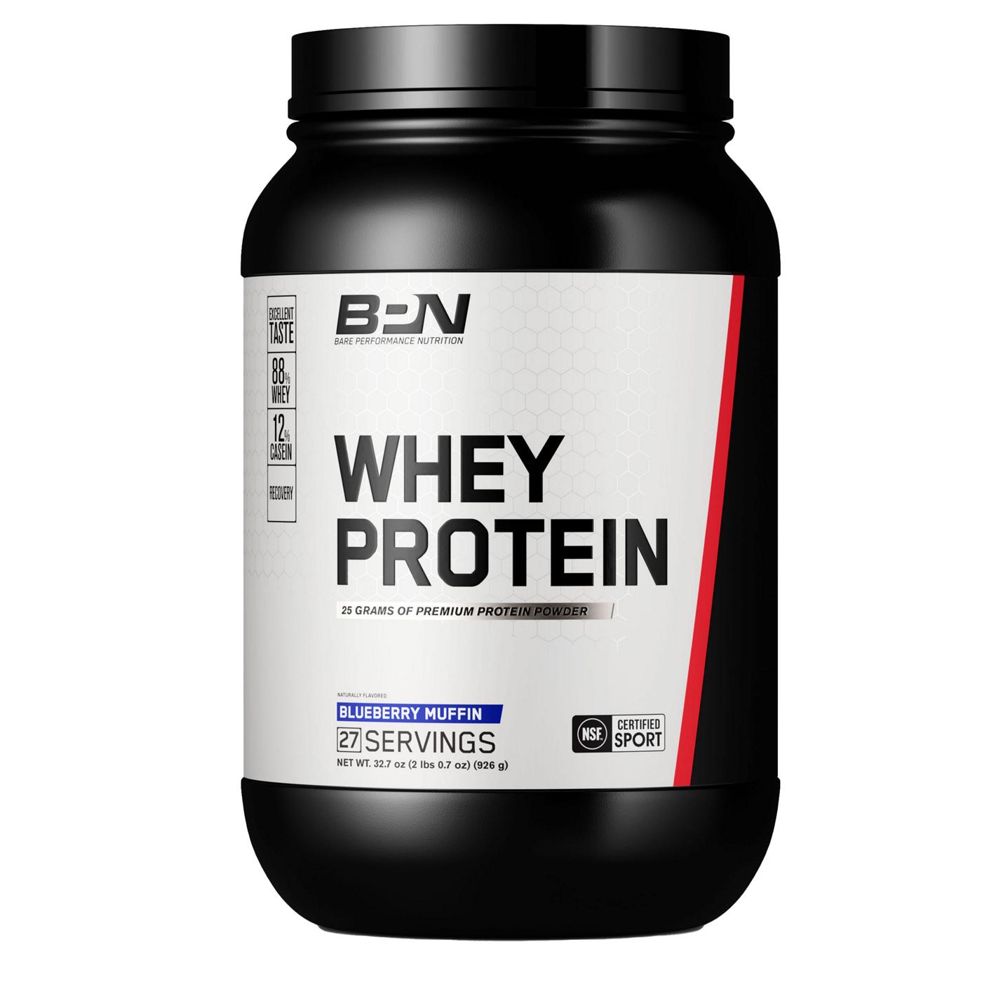 Bare Performance Nutrition Whey 25g Protein Powder - Blueberry