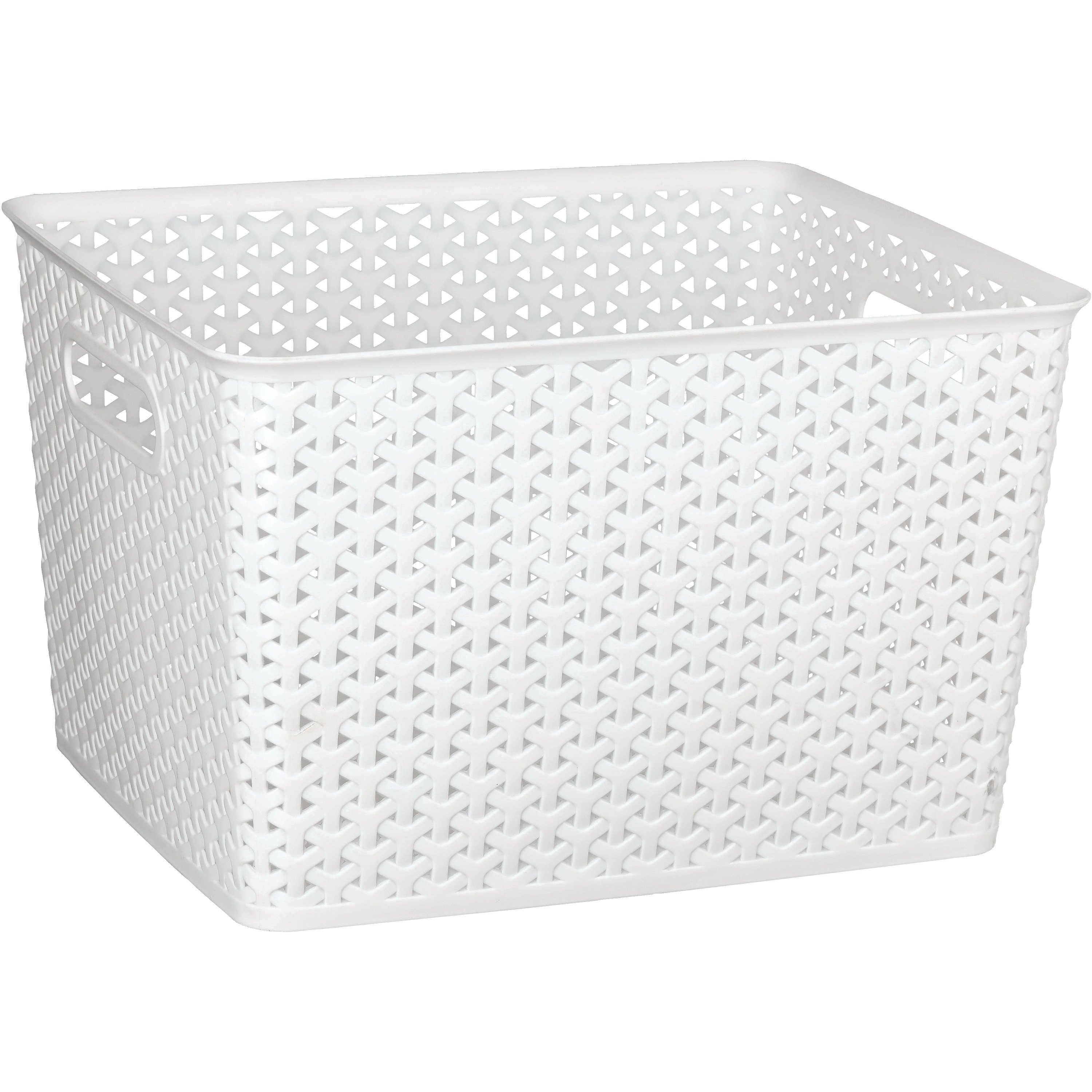 our goods Cross Weave Rectangle Storage Bin White Shop Storage bins