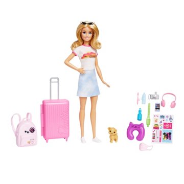 Barbie Malibu Doll & Puppy Travel Playset