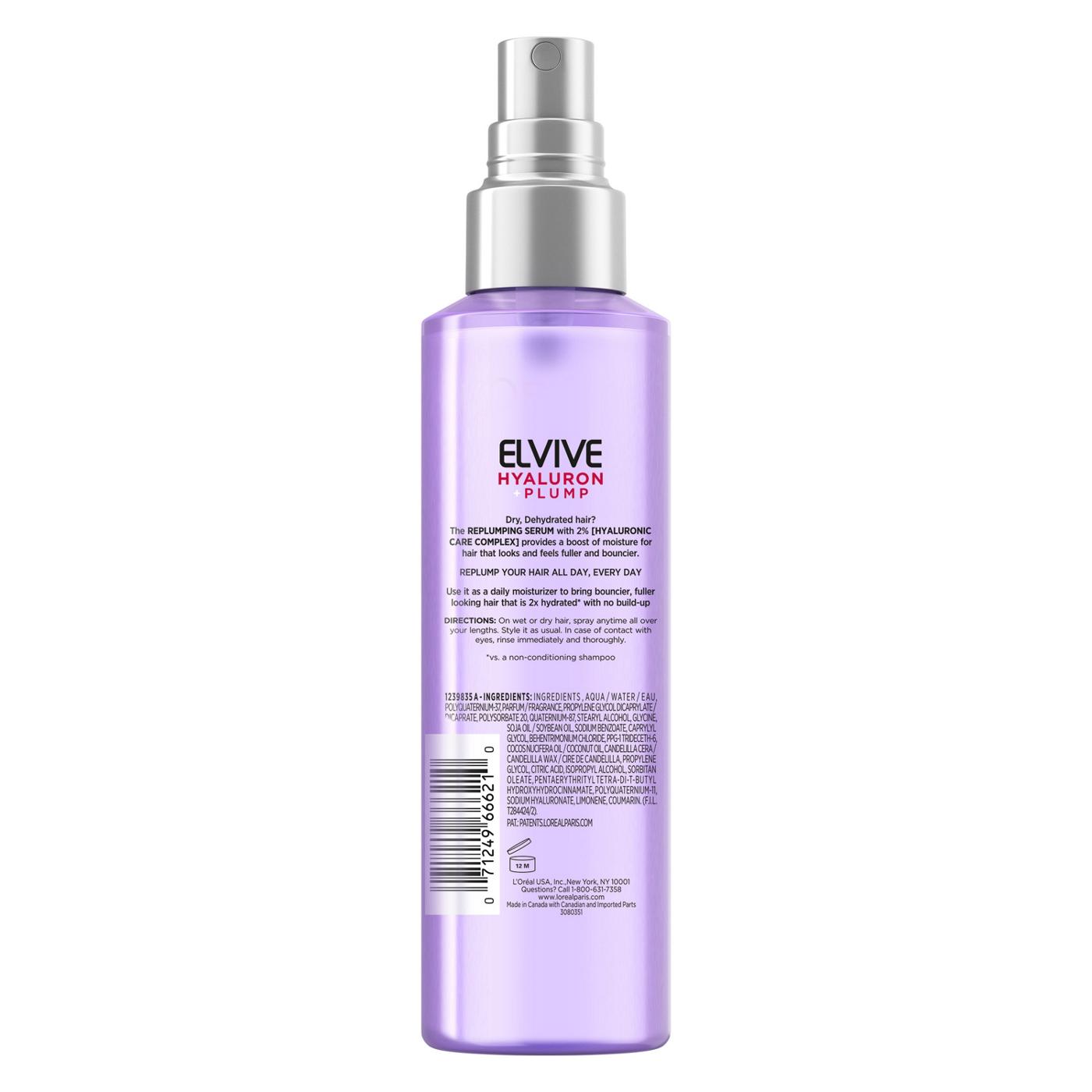L'Oréal Paris Elvive Hyaluron + Plump Moisture Replump Hair Serum; image 2 of 7