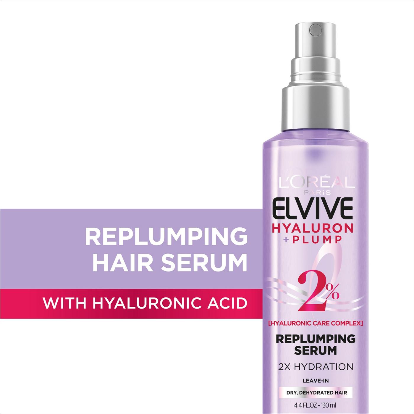 L'Oréal Paris Elvive Hyaluron + Plump Moisture Replump Hair Serum; image 3 of 7