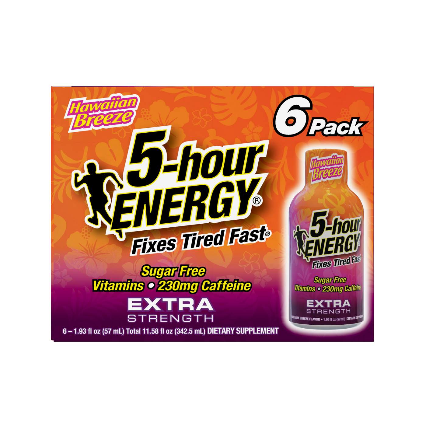 5-hour ENERGY Shot, Extra Strength, Hawaiian Breeze, 6 Pack; image 1 of 2