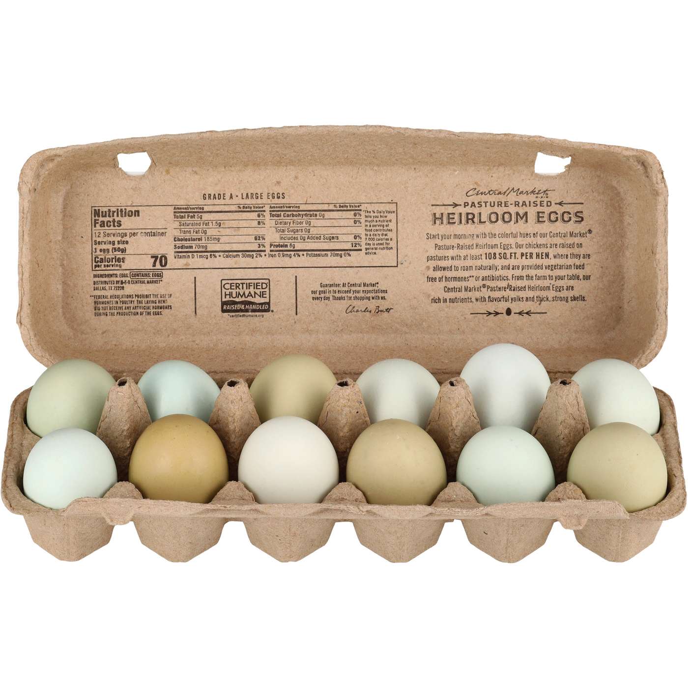 Central Market Pasture-Raised Heirloom Colorful Large Grade A Eggs; image 2 of 3