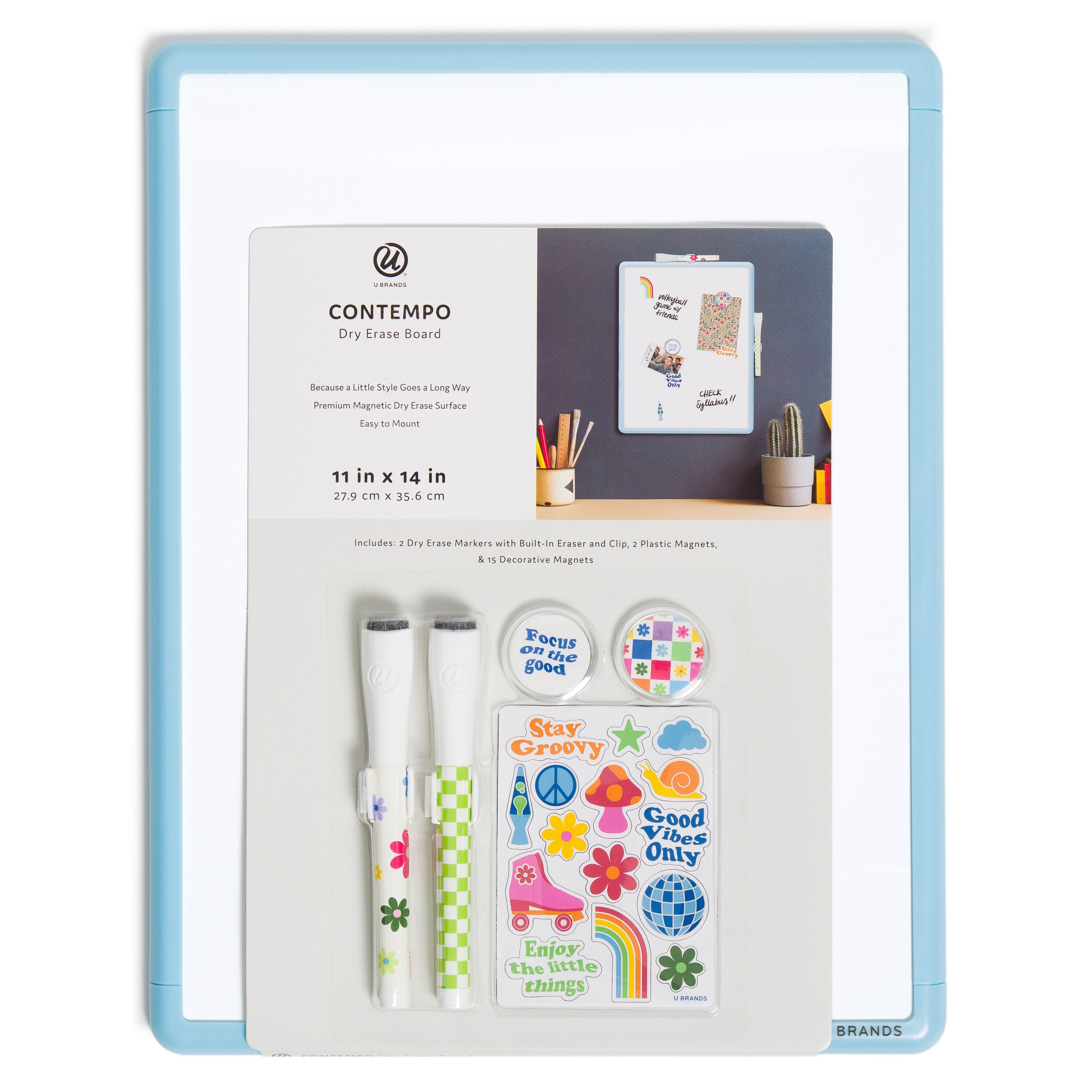 U Brands Contempo Blue Frame Dry Erase Board - Shop Bulletin & dry