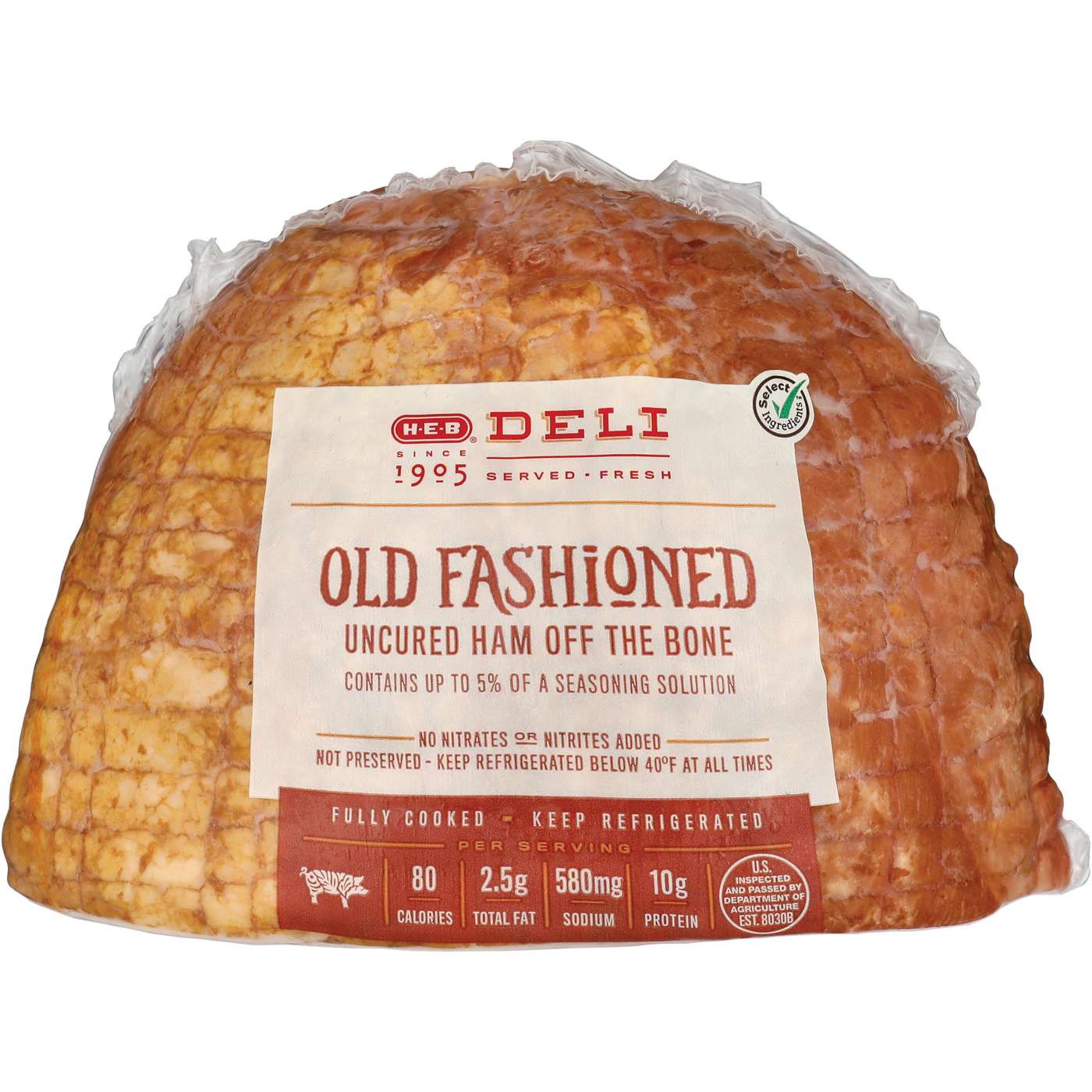 H-E-B Deli Uncured Old Fashioned Ham off the Bone, Custom Sliced; image 2 of 3
