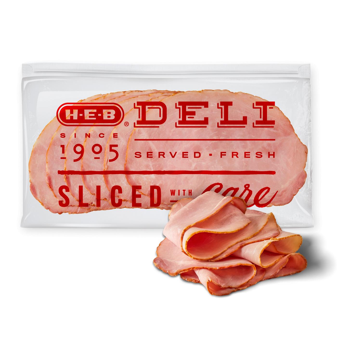 HEB Deli Uncured Old Fashioned Ham off the Bone, Sandwich Sliced