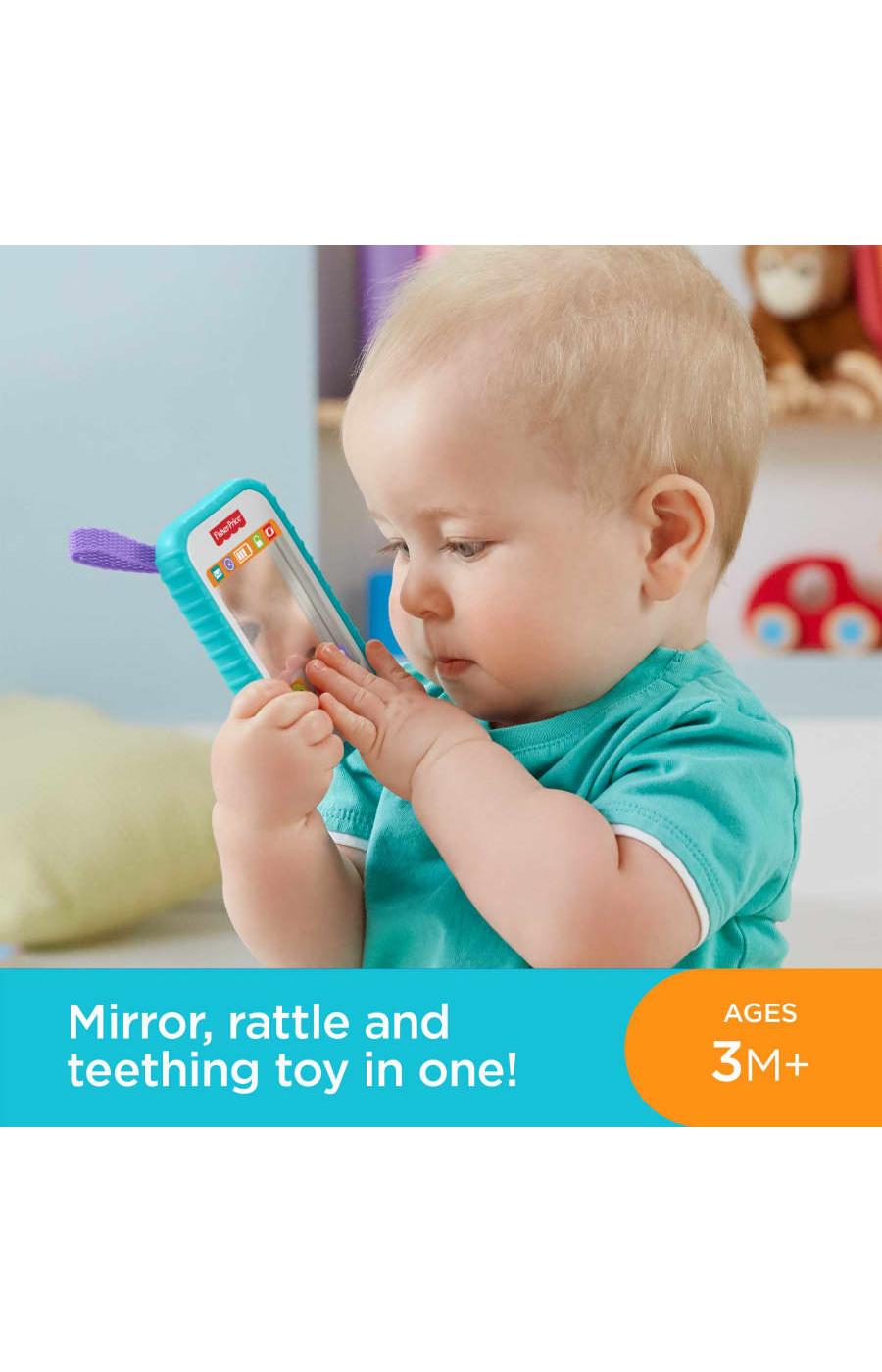 Fisher-Price Il Mio Primo Selfie, Giocattolo con Sonaglino, Specchio e Dentaruolo, Giocattolo per Neonati 3+ Mesi, GML96 Fisher-Price Il Mio Primo Selfie, Giocattolo con Sonaglino, Specchio e Dentaruolo, Giocattolo per Neonati 3+ Mesi, GML96