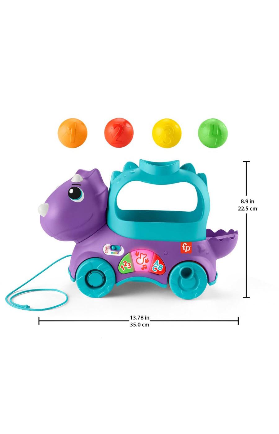 Fisher-Price Poppin’ Triceratops Interactive Ball Popper Pull Toy; image 4 of 4