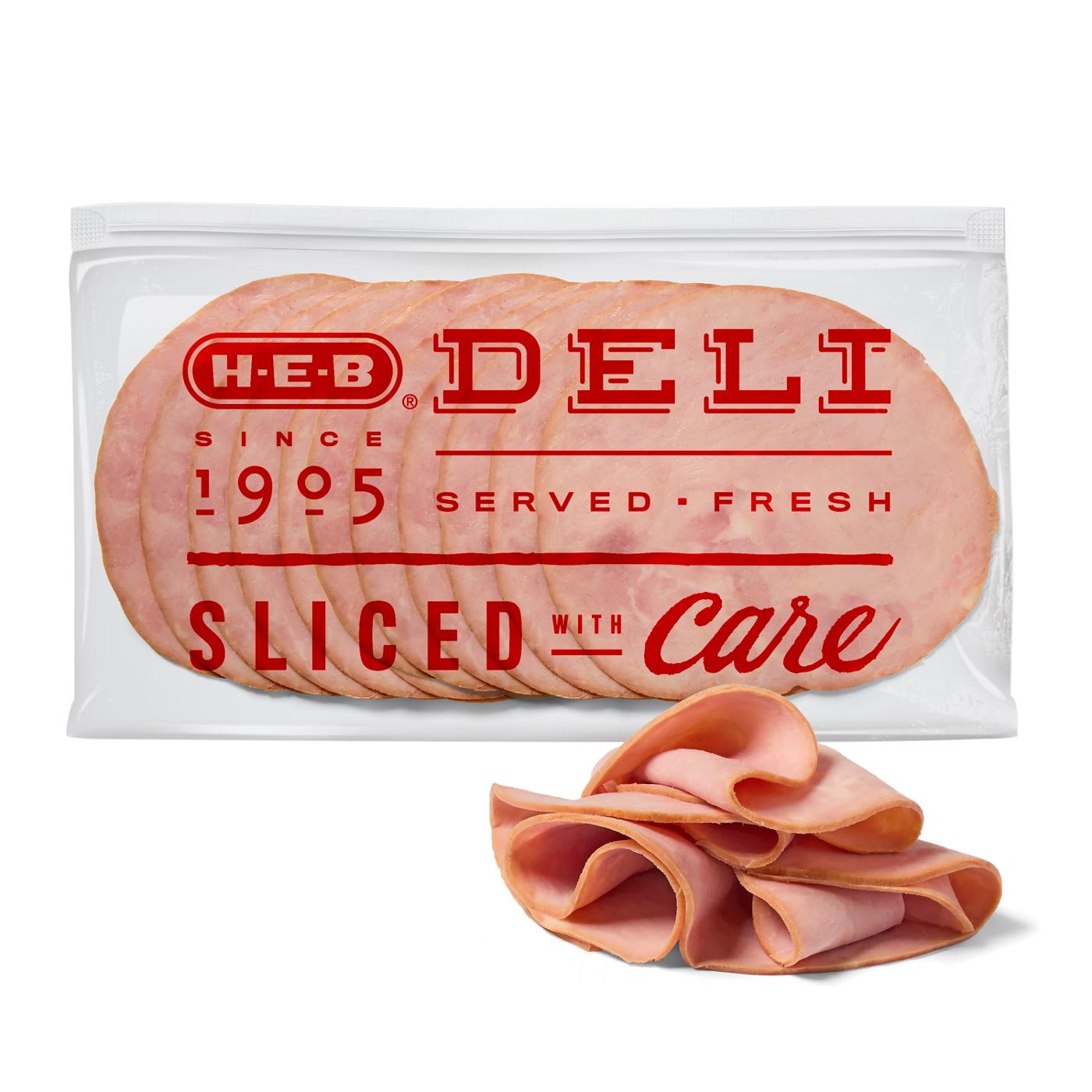 H-E-B Deli Hickory-Smoked Uncured Ham, Sandwich Sliced; image 1 of 3