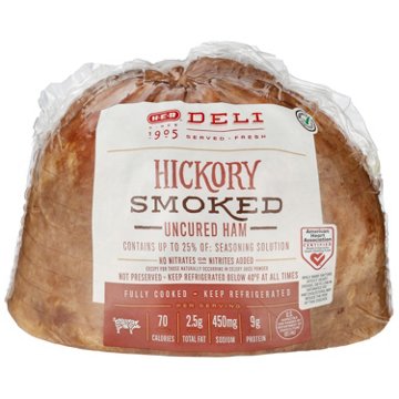H-E-B Deli Hickory-Smoked Uncured Ham, Custom Sliced, lb